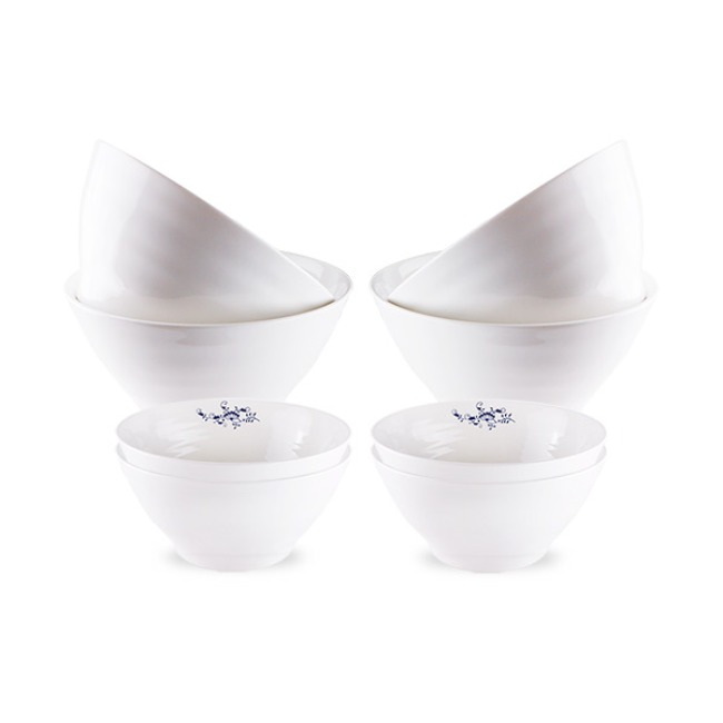 쯔비벨무스터 심플 공기 대접 8p 세트 도자기 그릇 플레이팅 예쁜그릇 홈식기